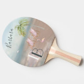 Strand Sand Ocean Palm Tropical Tischtennis Schläger (Seitenansicht)