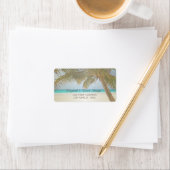 Strand, Sand, Palmen Adressaufkleber (Insitu)