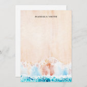 Strand Sand Personalisiert Mitteilungskarte (Vorne/Hinten)