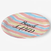 Strand Sand Rosa Gelb Farbe Wasser Pappteller (Schrägansicht)