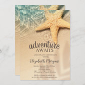 Strand, Sand, Sea star Retirement Party Einladung (Vorne/Hinten)