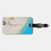 Strand, Sand, Seashell, Seastar, Personalisiert Gepäckanhänger (Rückseite horizontal)