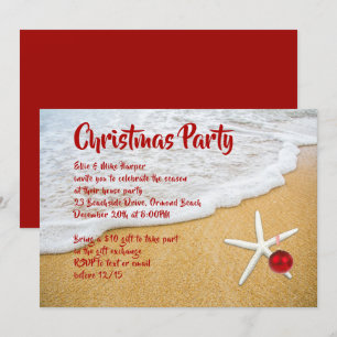 Strand Sand Seestern Weihnachtsfeier Einladung