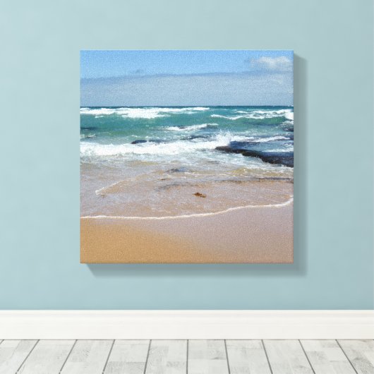 Strand Sand Stretched Canvas Print Leinwanddruck (Insitu (Holzboden))