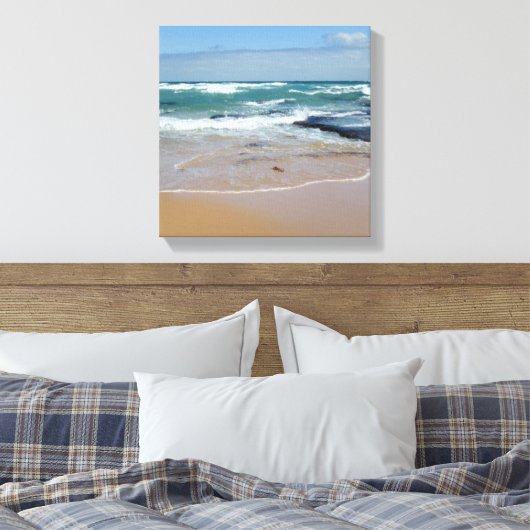 Strand Sand Stretched Canvas Print Leinwanddruck (Insitu (Schlafzimmer))