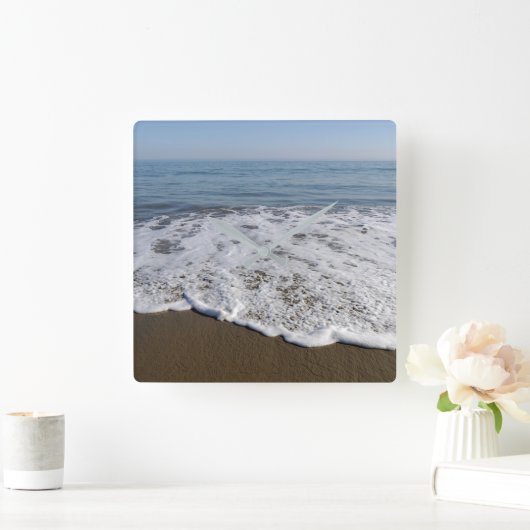 Strand/Sand/Waves Quadratische Wanduhr (Zuhause)