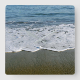 Strand/Sand/Waves Quadratische Wanduhr