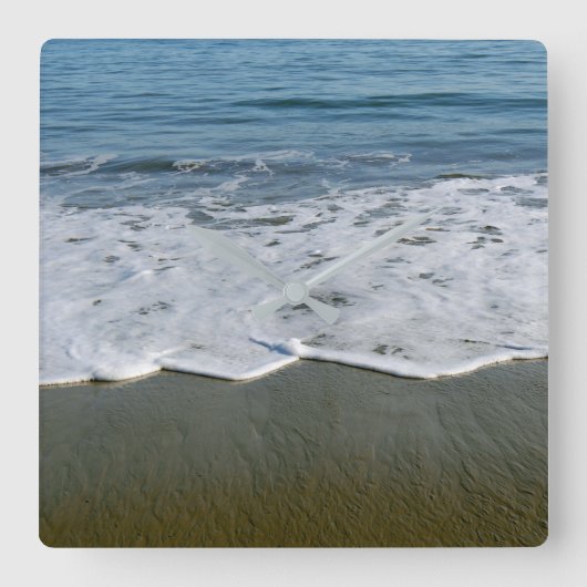 Strand/Sand/Waves Quadratische Wanduhr (Vorderseite)