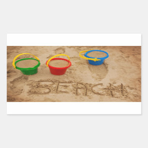 Strand-Sand-Wörter Rechteckiger Aufkleber