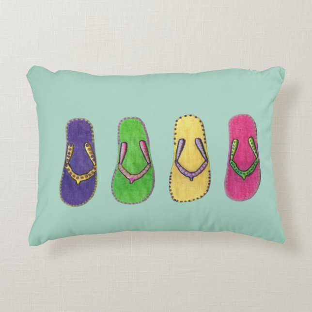 Strand-Sandalen Zierkissen (Vorderseite)