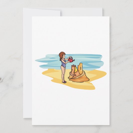 Strand Sandcastle Einladung (Vorderseite)