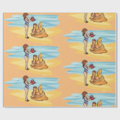 Strand Sandcastle Geschenkpapier (Flach)