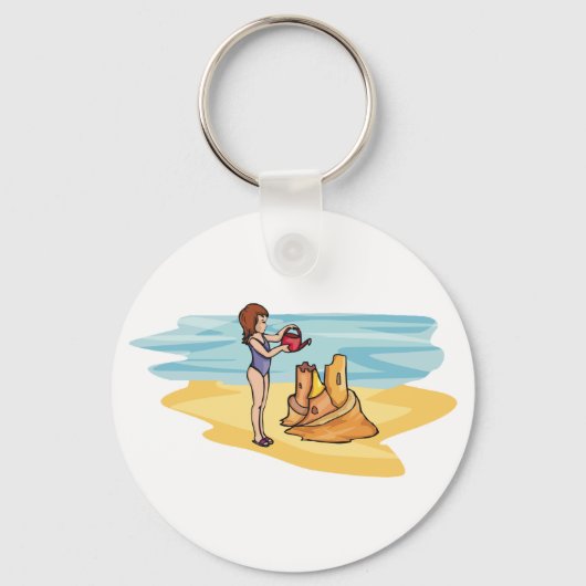 Strand Sandcastle Schlüsselanhänger (Vorderseite)