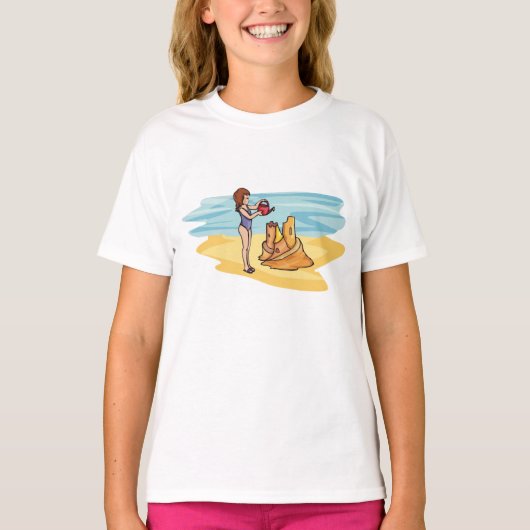 Strand Sandcastle T-Shirt (Vorderseite)