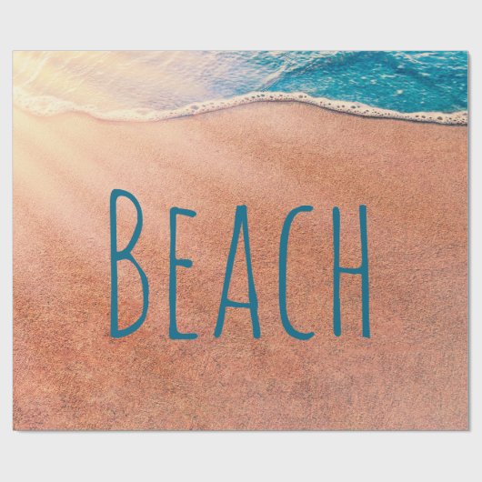 Strand Sandy Küste Blue Ocean Wave Küste Geschenkpapier (Flach)