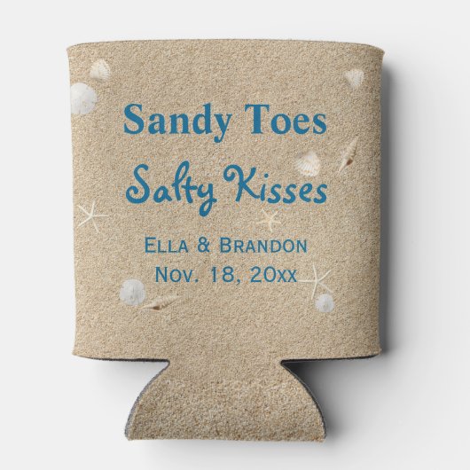 Strand Sandy Toes Salty Kisses Can Cooler Dosenkühler (Rückseite)
