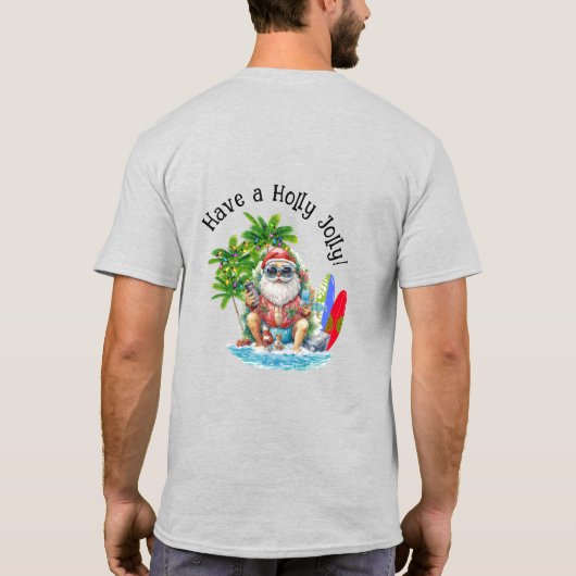 Strand Santa für Männer und Frauen T-Shirt (Rückseite)