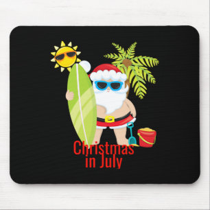 Strand Santa Surfer Weihnachten im Juli Mousepad