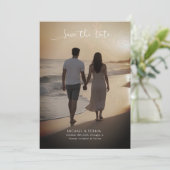 Strand Save the Date Lässige Hochzeitsankündigung (Stehend Vorderseite)