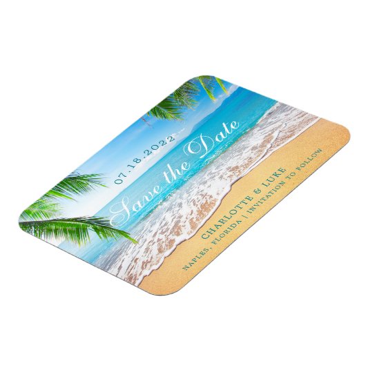 Strand Save the Date Magnet (Linke Seite)