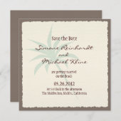 Strand Save the Date mit Palmen (Vorne/Hinten)