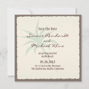 Strand Save the Date mit Palmen