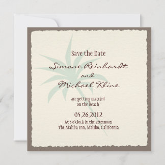 Strand Save the Date mit Palmen