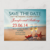 Strand Save the Date romantisch Ankündigungspostkarte (Vorderseite)