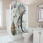 Strand-schäbige Karte Duschvorhang (Beispiel)