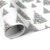 Strand-Schalen-Weihnachtsbaum-Muster Geschenkpapier (Rolleneckpunkt)
