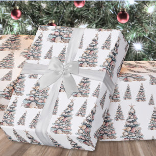 Strand-Schalen-Weihnachtsbaum-Muster Geschenkpapier