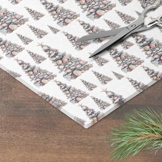 Strand-Schalen-Weihnachtsbaum-Muster Seidenpapier