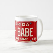 Strand-Schatz 1969 | Retro-Rotes Florida-Nummernsc Kaffeetasse (VorderseiteRechts)