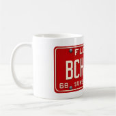 Strand-Schatz 1969 | Retro-Rotes Florida-Nummernsc Kaffeetasse (Links)