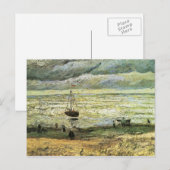 Strand Scheveningen bei stürmischem Wetter von van Postkarte (Vorne/Hinten)