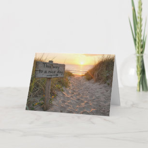 Strand Schild Notizkarte Karte