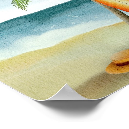 Strand - Schnuller Jagd Kinderdusche Poster (Ecke)