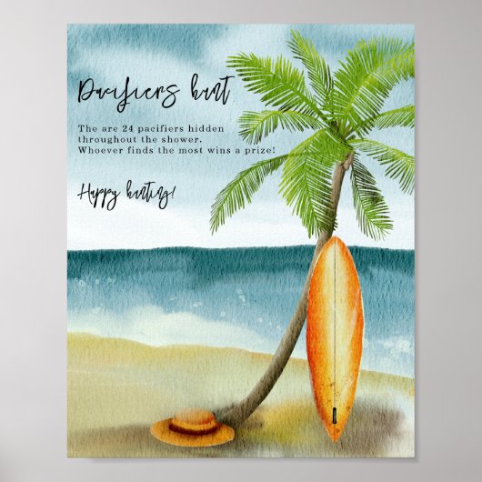 Strand - Schnuller Jagd Kinderdusche Poster (Vorne)