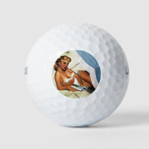 Strand-Schönheit Pin-Up-Girl Golfbälle