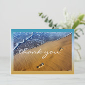 Strand-Schritte danken Ihnen leere Karte (Stehend Vorderseite)