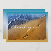 Strand-Schritte danken Ihnen leere Karte (Vorne/Hinten)