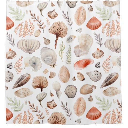 Strand Seashell Küste Duschvorhang (Vorderseite)