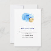 Strand | Seashell Watercolor Wedding RSVP Cards (Vorderseite)