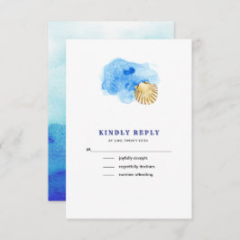 Strand | Seashell Watercolor Wedding RSVP Cards