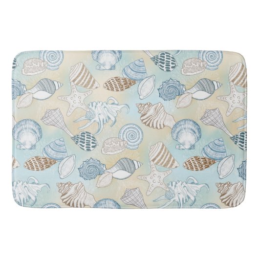 Strand Seashells Pattern Coastal Badematte (Vorderseite)