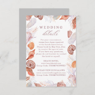 Strand Seashells Watercolor Coastal Wedding Detail Begleitkarte