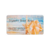 Strand, Seastar, Seashell Adressaufkleber (Vorne)