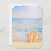 Strand, Seastar, Seashell Einladung (Rückseite)