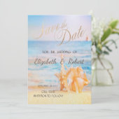 Strand, Seastar, Seashell Save the Date (Stehend Vorderseite)