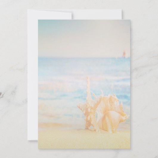 Strand, Seastar, Seashell Save the Date (Rückseite)
